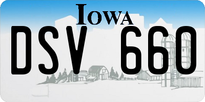 IA license plate DSV660