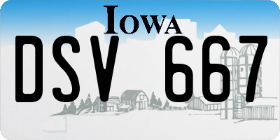 IA license plate DSV667