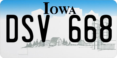 IA license plate DSV668