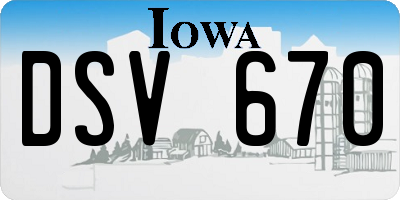 IA license plate DSV670