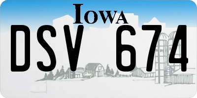IA license plate DSV674