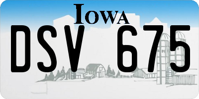 IA license plate DSV675
