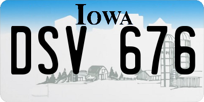 IA license plate DSV676