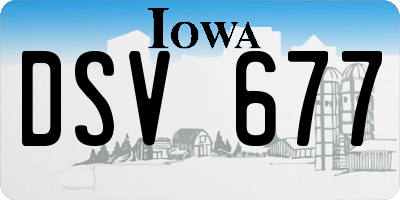 IA license plate DSV677