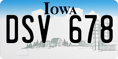 IA license plate DSV678