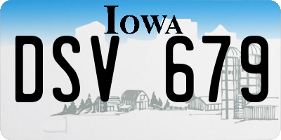 IA license plate DSV679