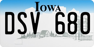 IA license plate DSV680