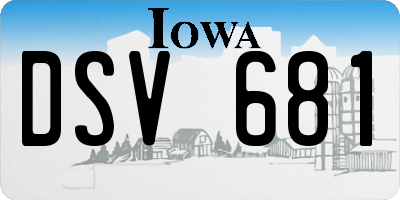IA license plate DSV681