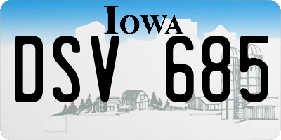 IA license plate DSV685