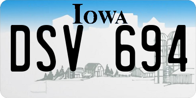 IA license plate DSV694