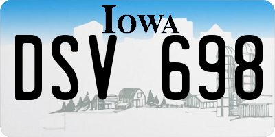 IA license plate DSV698