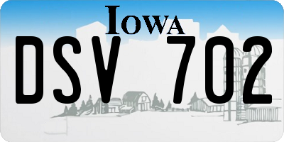 IA license plate DSV702