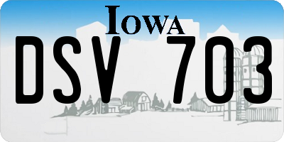 IA license plate DSV703