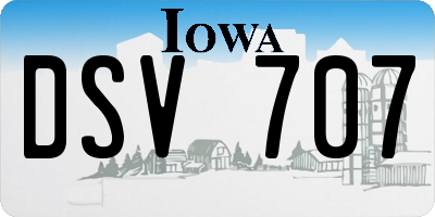 IA license plate DSV707