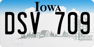 IA license plate DSV709