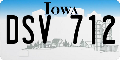 IA license plate DSV712
