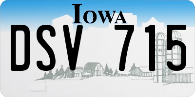 IA license plate DSV715