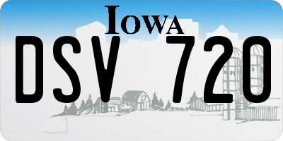 IA license plate DSV720