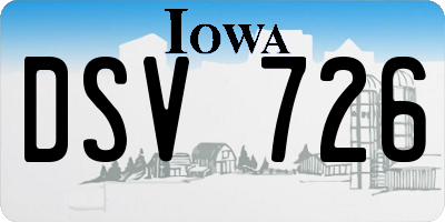 IA license plate DSV726