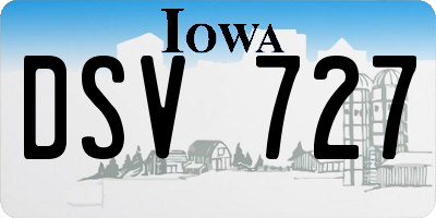 IA license plate DSV727
