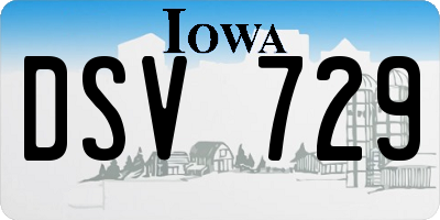 IA license plate DSV729