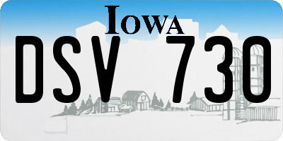 IA license plate DSV730