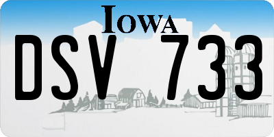 IA license plate DSV733