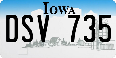 IA license plate DSV735