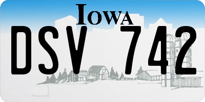 IA license plate DSV742