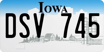 IA license plate DSV745