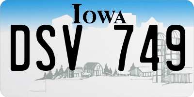 IA license plate DSV749