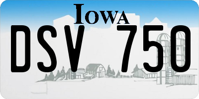 IA license plate DSV750