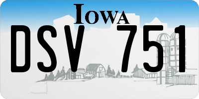 IA license plate DSV751