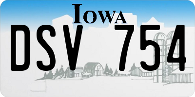 IA license plate DSV754