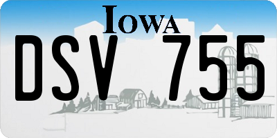 IA license plate DSV755