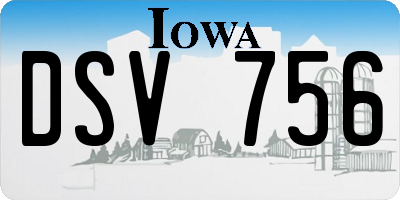 IA license plate DSV756