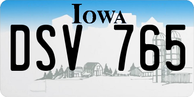IA license plate DSV765
