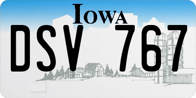 IA license plate DSV767