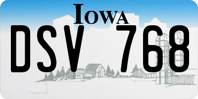 IA license plate DSV768