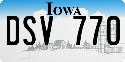 IA license plate DSV770