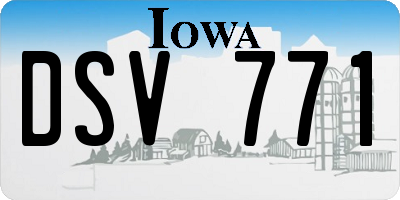 IA license plate DSV771
