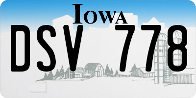 IA license plate DSV778