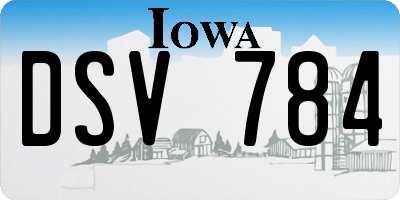 IA license plate DSV784