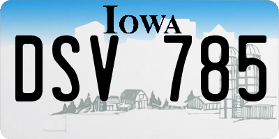 IA license plate DSV785