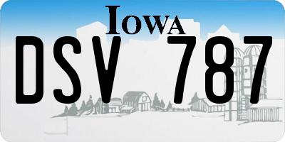 IA license plate DSV787