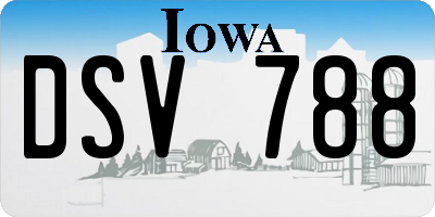 IA license plate DSV788