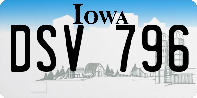 IA license plate DSV796