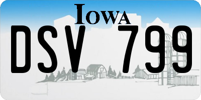 IA license plate DSV799