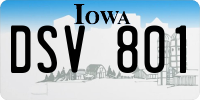 IA license plate DSV801
