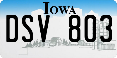 IA license plate DSV803